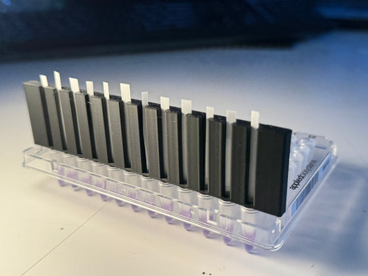 Lateral Flow Assay Strip Holder, 12-Position LFA Strip Rack, 96-Well Plate Compatible