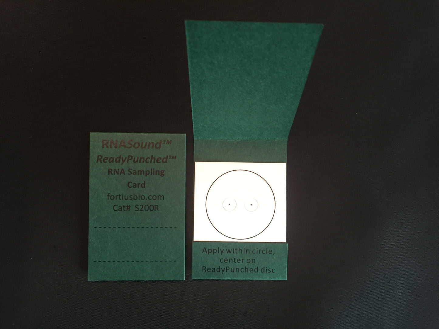 RNASound(TM) RNA Sampling Cards were impregnated with proprietary lysis solution that lyse cells, release and stabilize RNA on the card at room temperature for at least one week. RNA are easy to be recovered by simple shaking elution. ReadyPunched(TM) design enables easy push out of perforated disc.  California Department of Public Health (CDPH) uses RNASound(TM) RNA Sampling card as an integrated tool for West Nile virus sample collection, transportation and viral RNA extraction workflow.